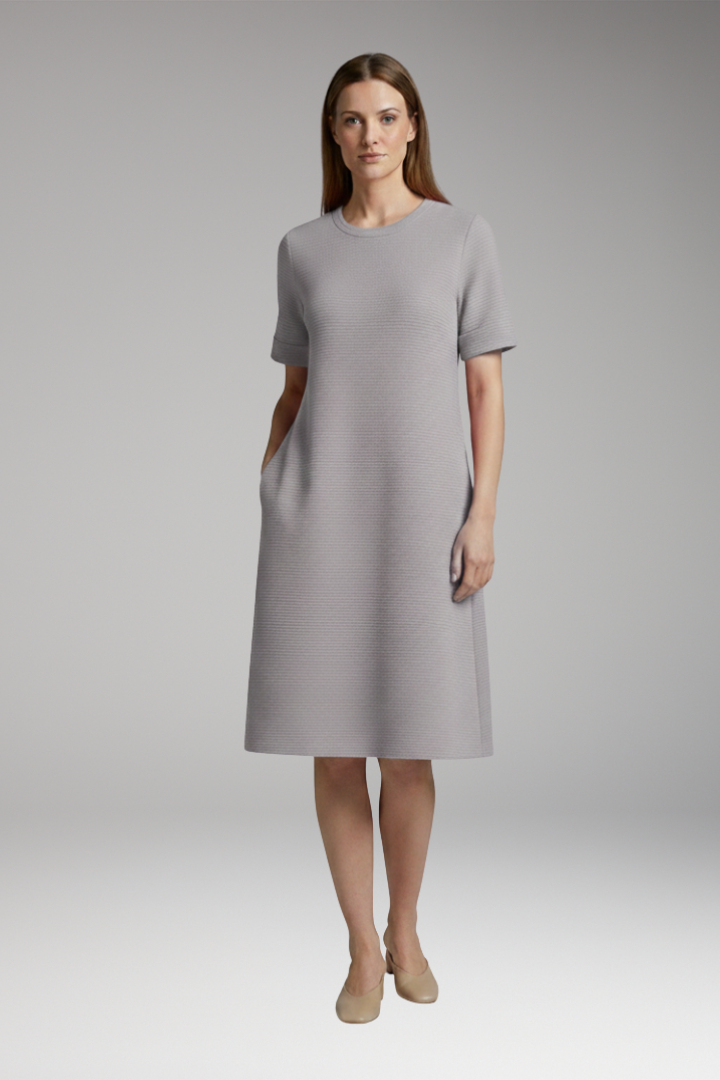 Women's Mini Dress | Ribbed Texture And Side Seam Pockets