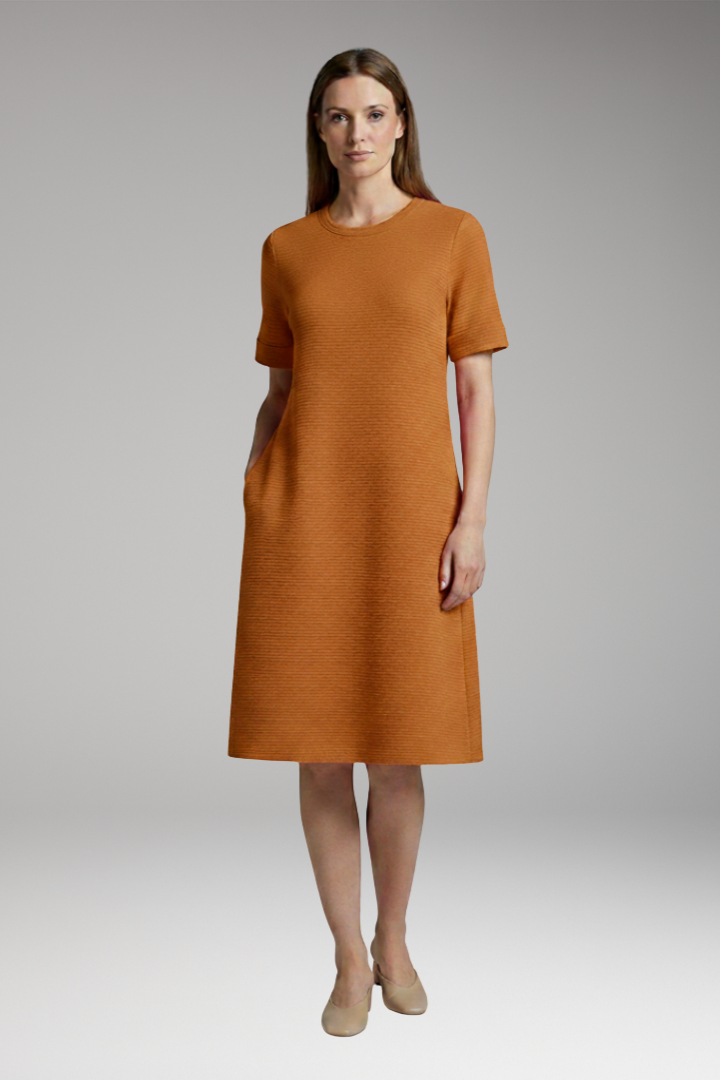 Women's Mini Dress | Ribbed Texture And Side Seam Pockets