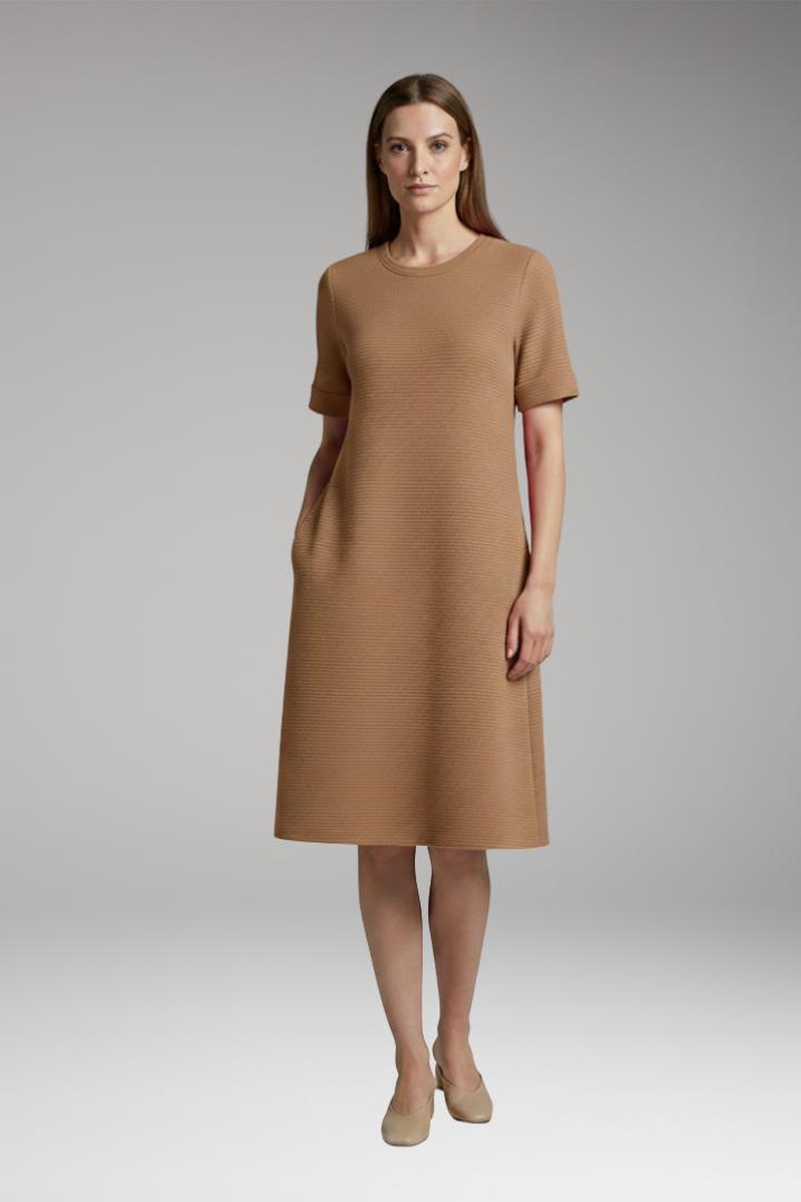 Women's Mini Dress | Ribbed Texture And Side Seam Pockets