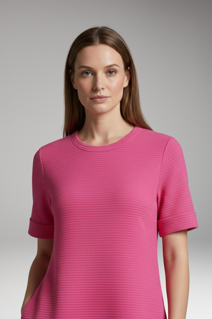 Women's Mini Dress | Ribbed Texture And Side Seam Pockets