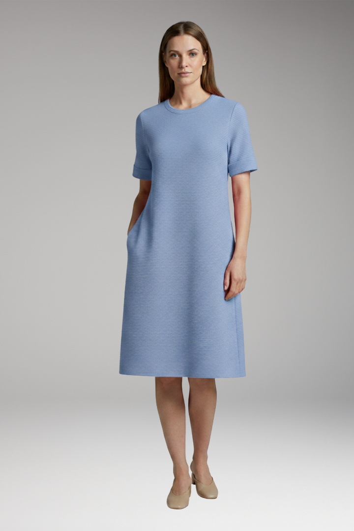 Women's Mini Dress | Ribbed Texture And Side Seam Pockets