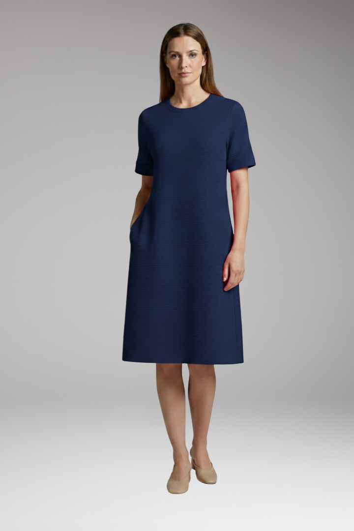 Women's Mini Dress | Ribbed Texture And Side Seam Pockets