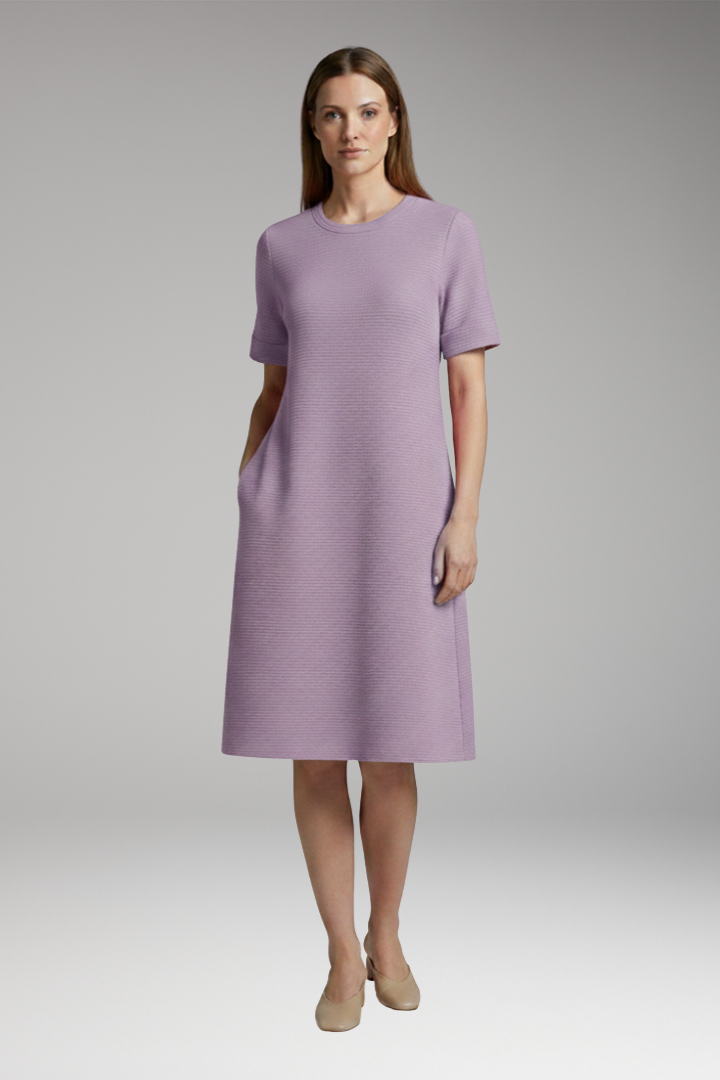 Women's Mini Dress | Ribbed Texture And Side Seam Pockets