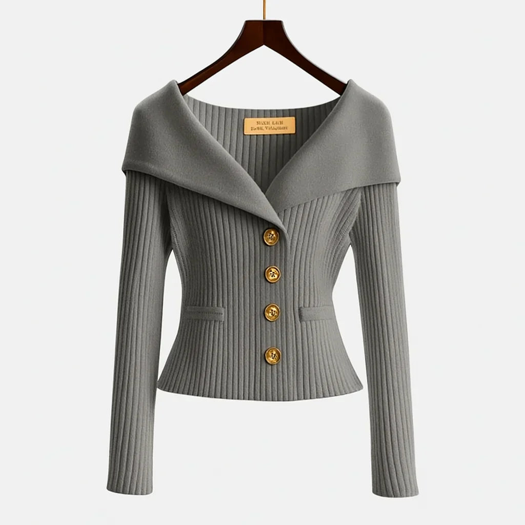 Women's Off-Shoulder Knit Sweater for Chic Events