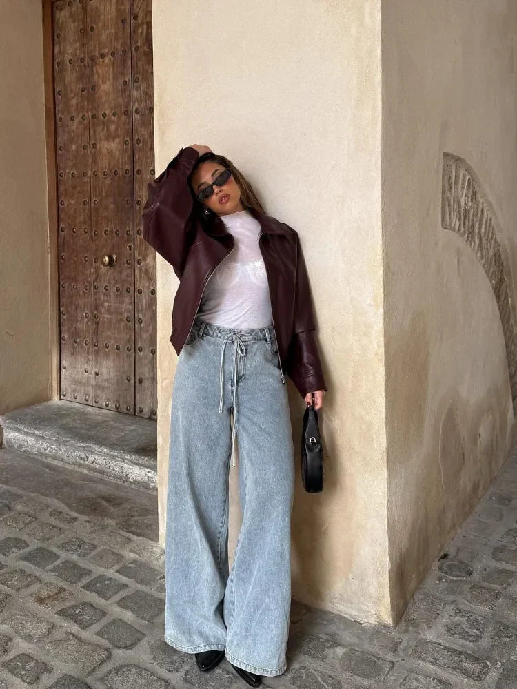 Women's Oversized Bomber Jacket | Zip Front & Collar