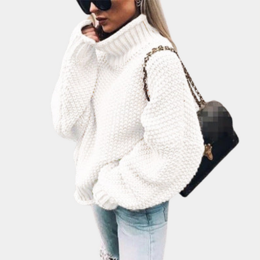 Women's Oversized Turtleneck Sweater | Chunky Knit & Warm