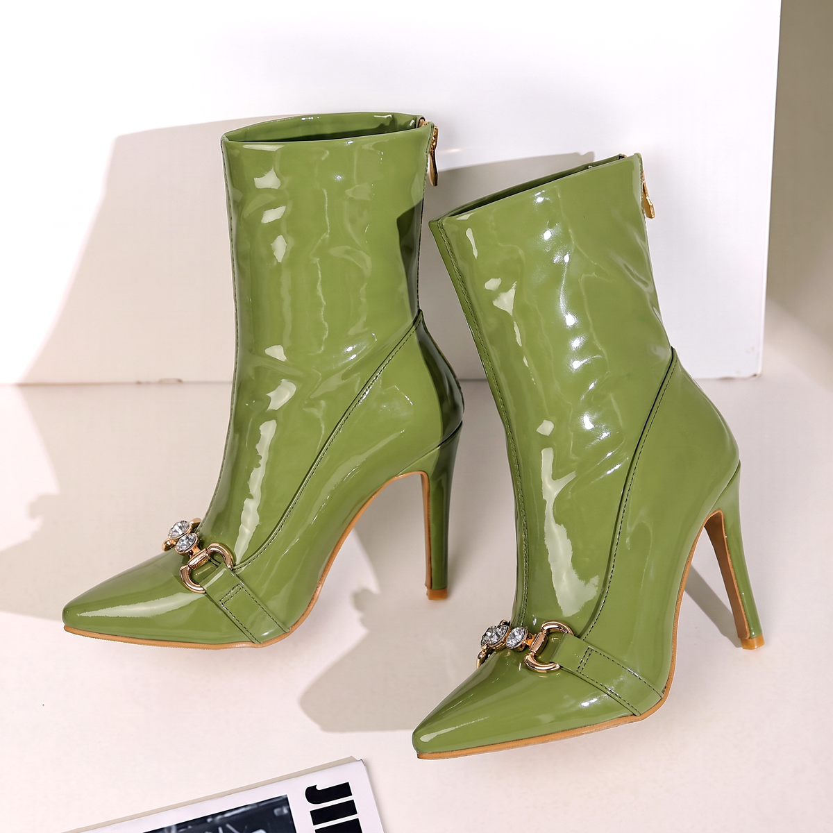 Women's Patent Ankle Boots | Stiletto Heel & Glossy Shine 3