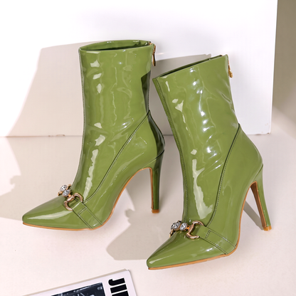 Women's Patent Ankle Boots | Stiletto Heel & Glossy Shine 3