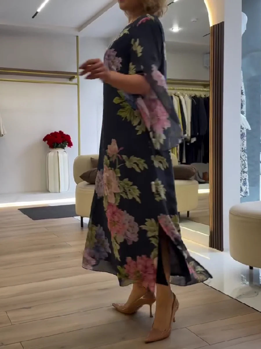 Women's Plus Size Maxi Dress | Floral Print Kaftan