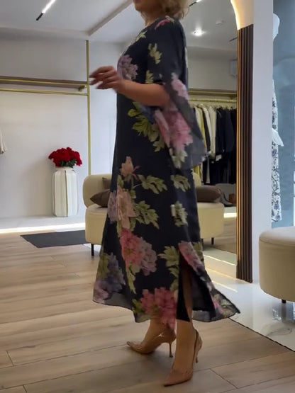 Women's Plus Size Maxi Dress | Floral Print Kaftan