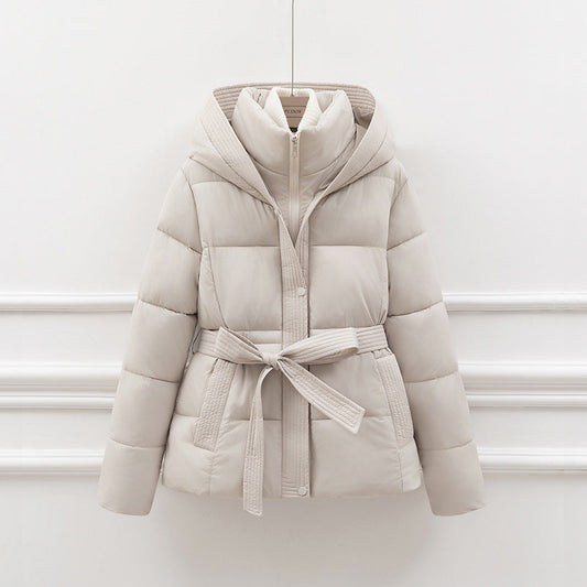 Women's Quilted Jacket | Hooded & Belted Design