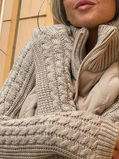 Textured Sleeve Quilted Jacket for All Occasions