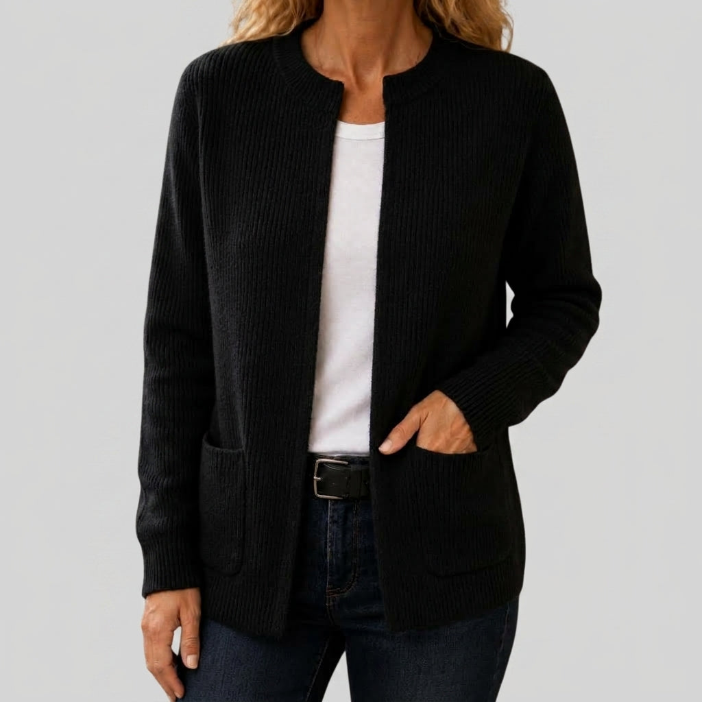 Women's Ribbed Cardigan | Patch Pockets & Relaxed Fit 2