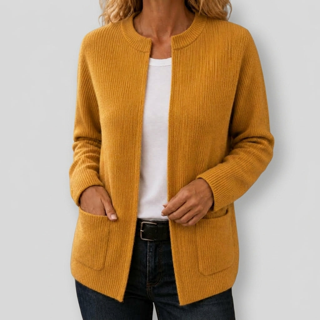 Women's Ribbed Cardigan | Patch Pockets & Relaxed Fit 3