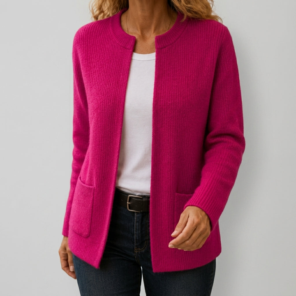 Women's Ribbed Cardigan | Patch Pockets & Relaxed Fit 5