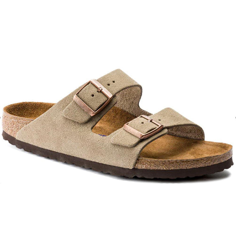 Women's Sandals | Two Strap Footbed Sandals With Adjustable Buckles