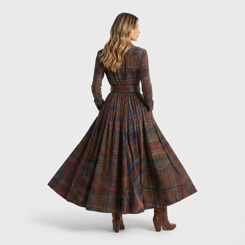 Women's Shirt Dress | Plaid Pattern & Loose Fit 4