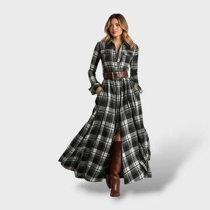 Women's Shirt Dress | Plaid Pattern & Loose Fit 5