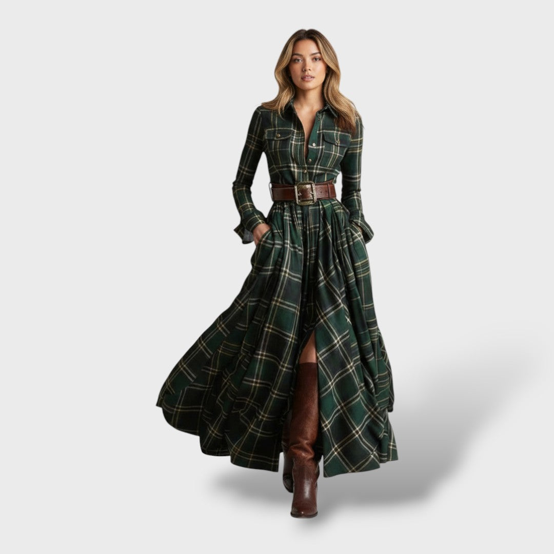 Women's Shirt Dress | Plaid Pattern & Loose Fit 8
