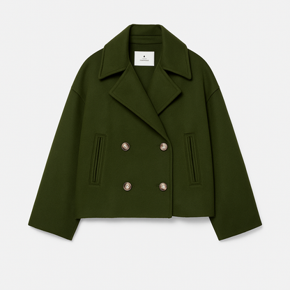 Chic Women's Short Coat - Stylish Wide Lapels & Button Front for Every Occasion