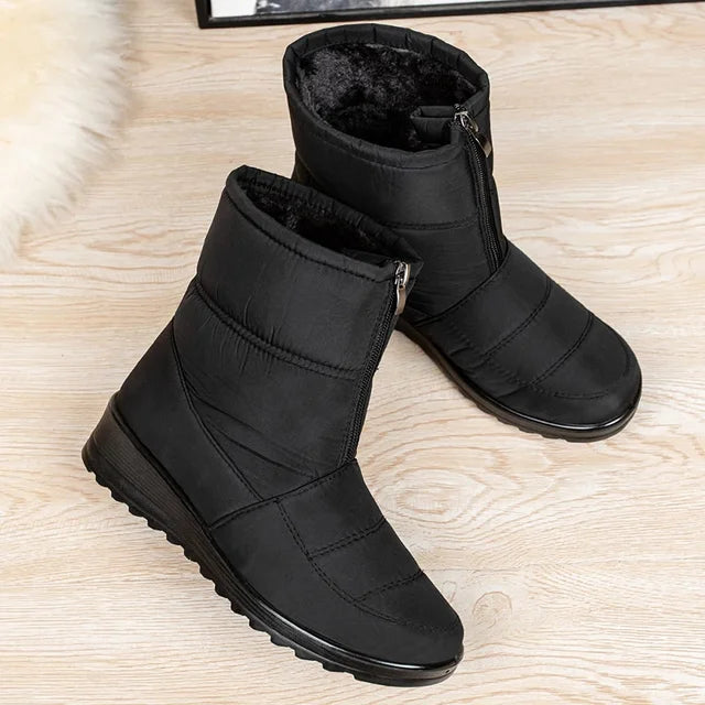 Women's Snow Boots | Velcro Strap & Calf-Length Shaft