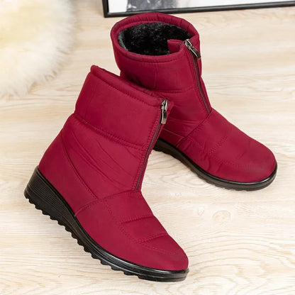 Women's Snow Boots | Velcro Strap & Calf-Length Shaft