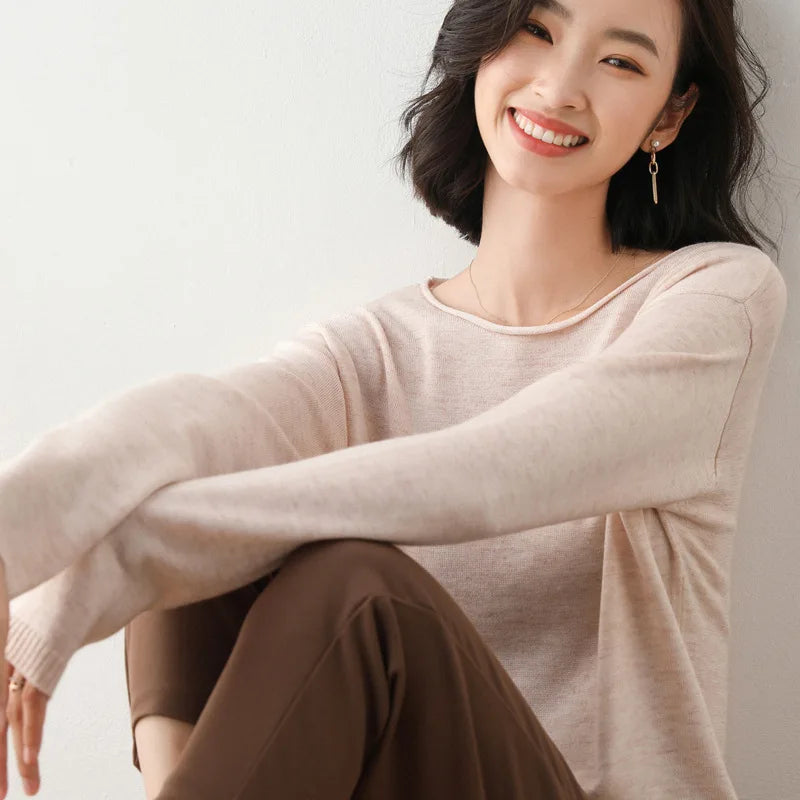 Chic Women's Long Sleeve Knit Sweater for Any Occasion