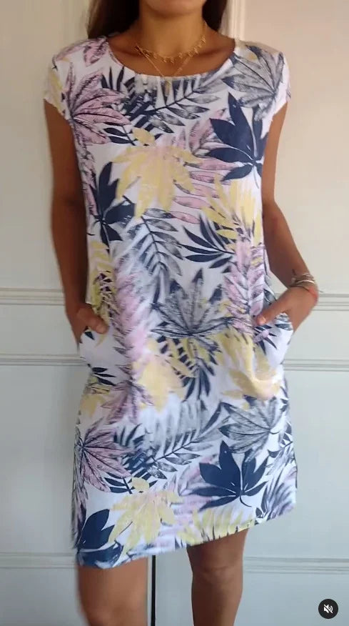 Women's Summer Dress | Botanical Print Shift Dress