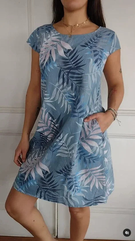 Women's Summer Dress | Botanical Print Shift Dress