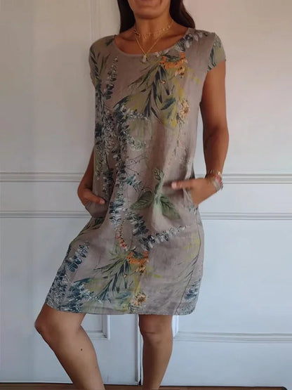 Women's Summer Dress | Botanical Print Shift Dress