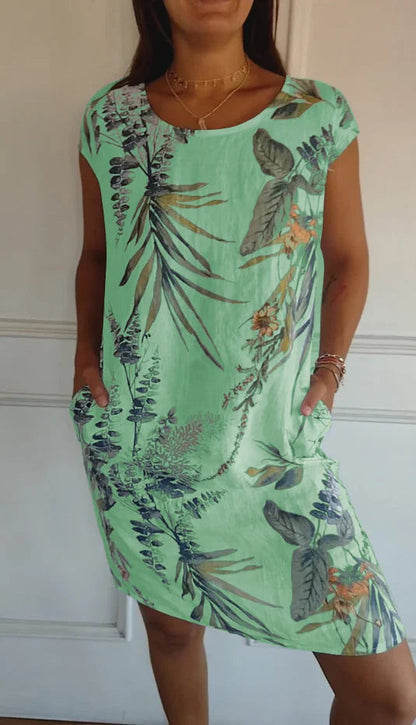 Women's Summer Dress | Botanical Print Shift Dress