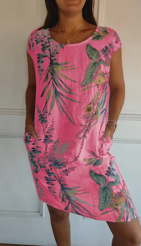 Women's Summer Dress | Botanical Print Shift Dress
