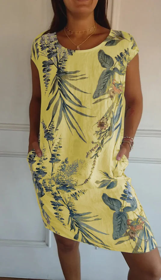 Women's Summer Dress | Botanical Print Shift Dress