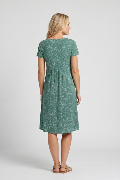 Women's Summer Dress | Floral Print V-Neck & Relaxed A-Line Midi