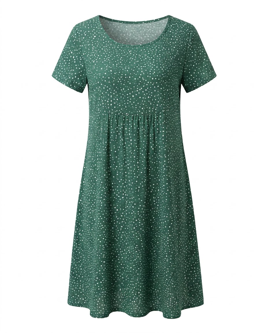 Women's Summer Dress | Floral Print V-Neck & Relaxed A-Line Midi