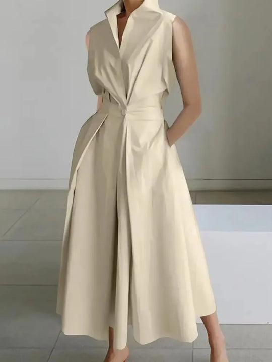 Women's Summer Midi Dress | Sleeveless Wrap Front