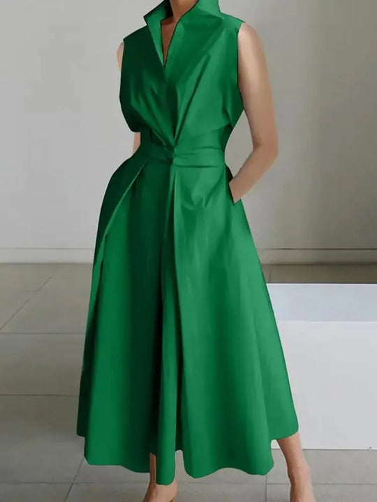 Women's Summer Midi Dress | Sleeveless Wrap Front