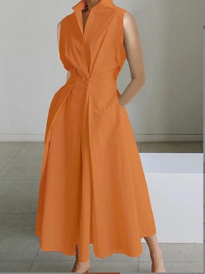 Women's Summer Midi Dress | Sleeveless Wrap Front