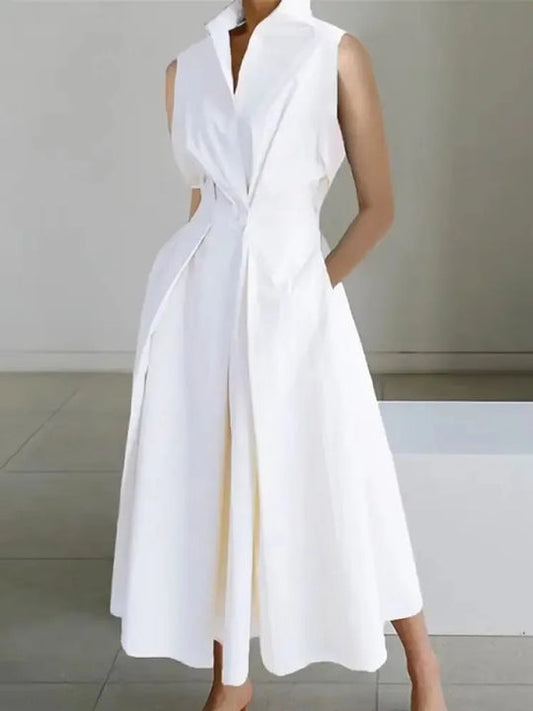 Women's Summer Midi Dress | Sleeveless Wrap Front