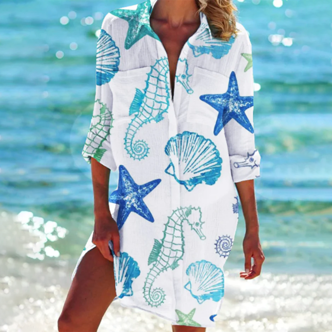 Women's Summer Shirt | Tie-Dye Beach Cover-Up Dress