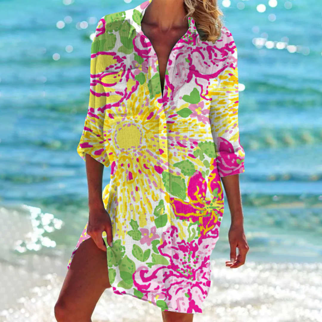 Women's Summer Shirt | Tie-Dye Beach Cover-Up Dress