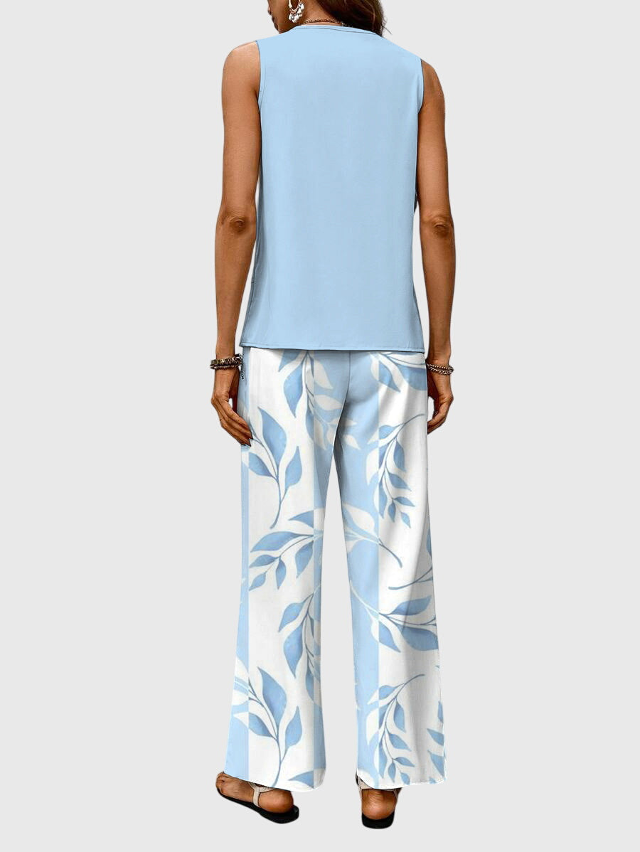 Women's Summer Two Piece Set | Tiered Hem And Wide Leg