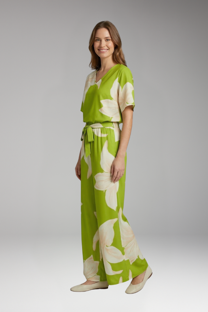 Women's Summer Two Piece Set | V Neck Top And Wide Leg Pants