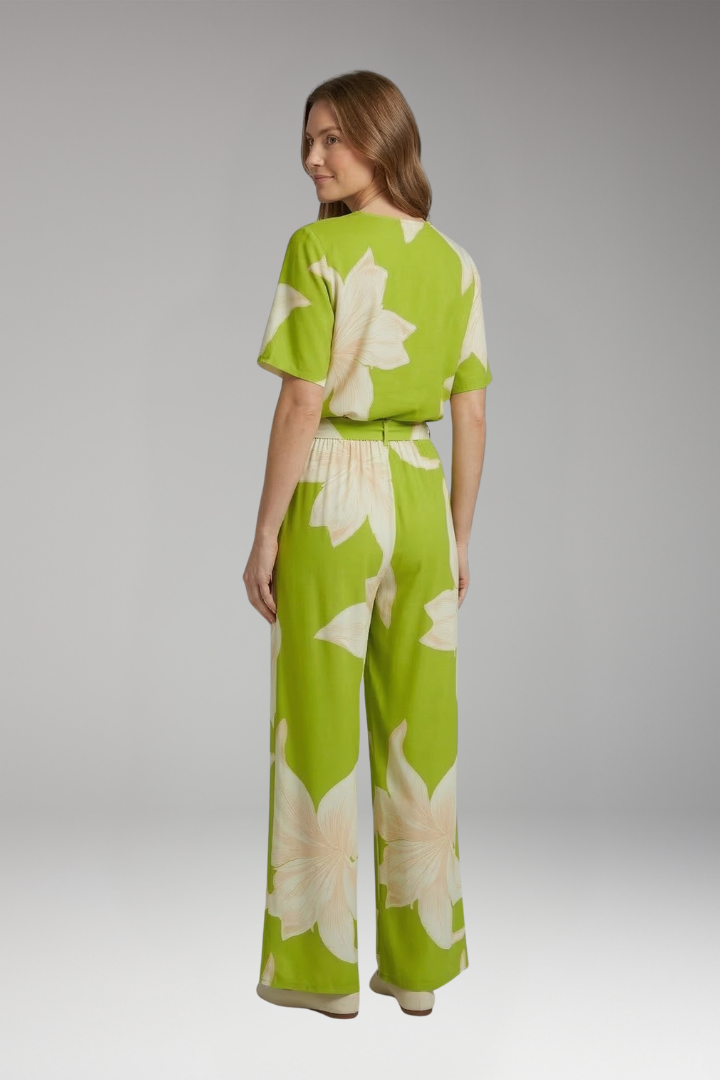 Women's Summer Two Piece Set | V Neck Top And Wide Leg Pants