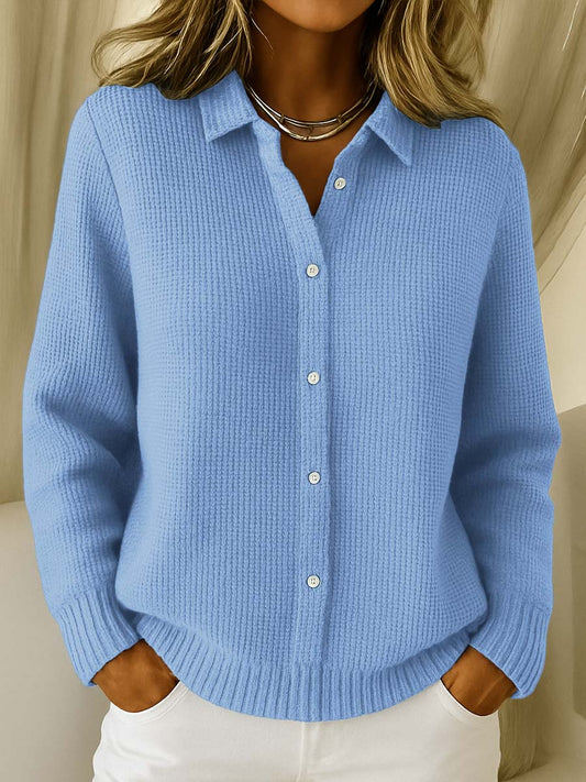 Women's Sweater | Full Button Front, Point Collar