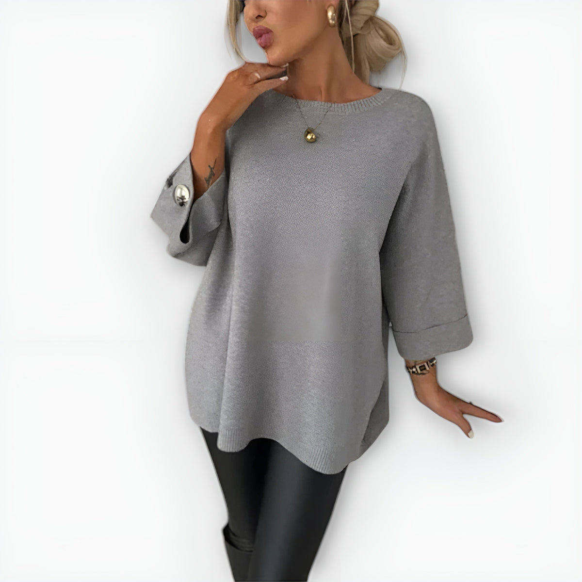 Women's Sweater | Oversized Fit, Three-Quarter Sleeve