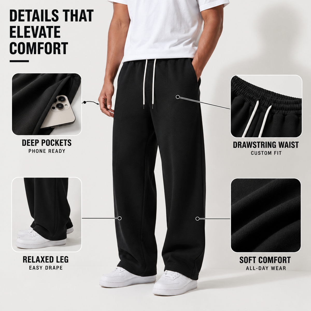 Women's Sweatpants | Relaxed Fit & Adjustable Waist