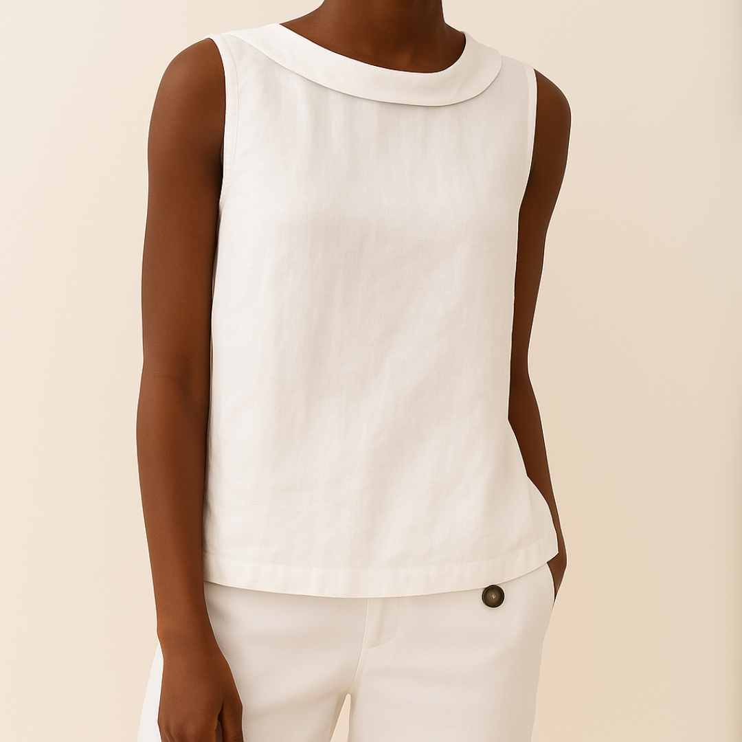 Women's Top | Sleeveless Roll Collar Design