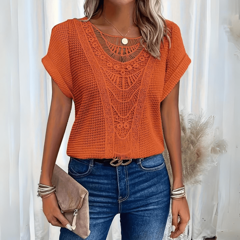 Women's Top | Vintage Lace Detail & Elegant Boho Style