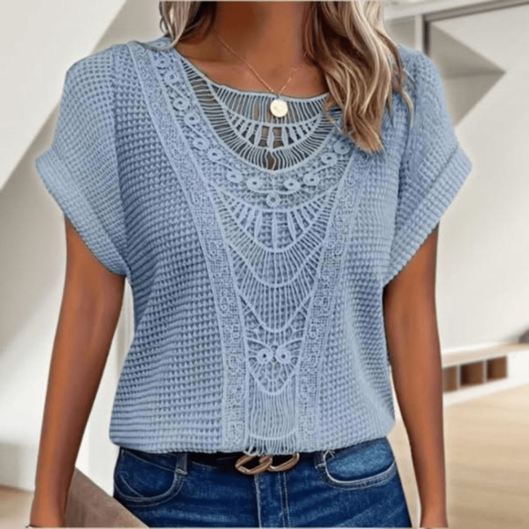 Women's Top | Vintage Lace Detail & Elegant Boho Style